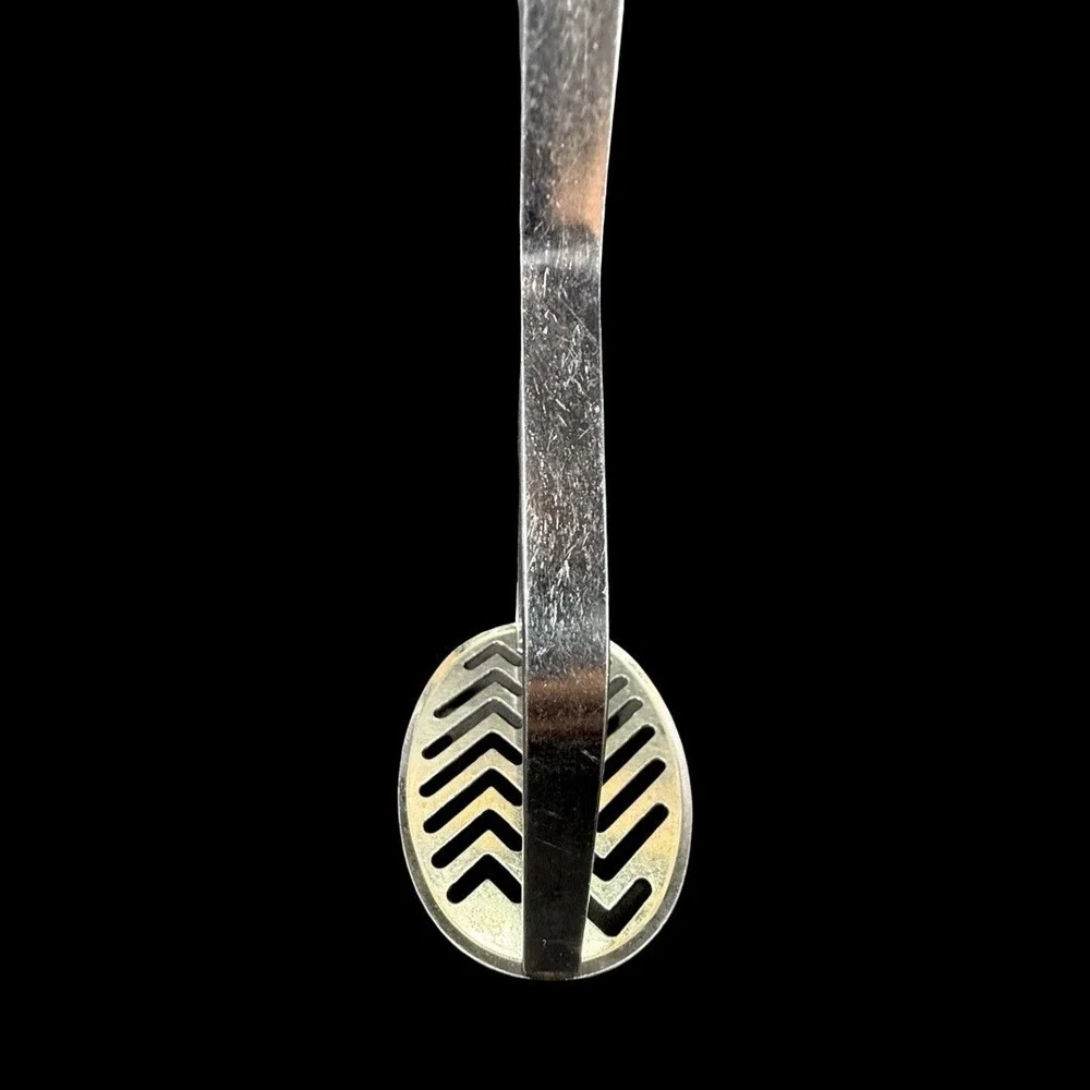 Vintage Ekco Forge Stainless Steel Potato Masher‎ Hand Press Black Handle